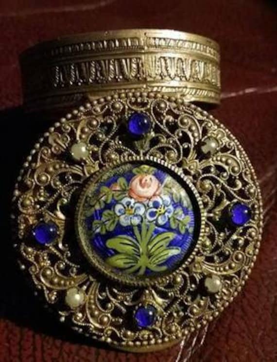 French Jeweled Enamel Compact Box