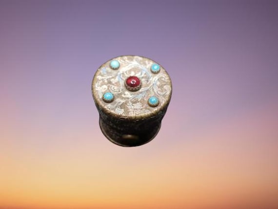 Austro Hungarian Jewel Cabochon Enamel Inkwell Box