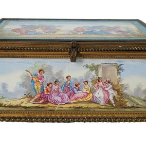French Bronze Ormolu Sevres?  Porcelain Casket Box