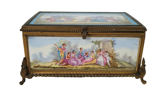 French Bronze Ormolu Sevres?  Porcelain Casket Box