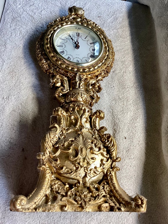 Quartz Pillar gilt Clock