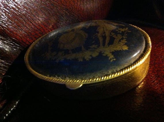 Cobalt Blue Gilt Pill Box