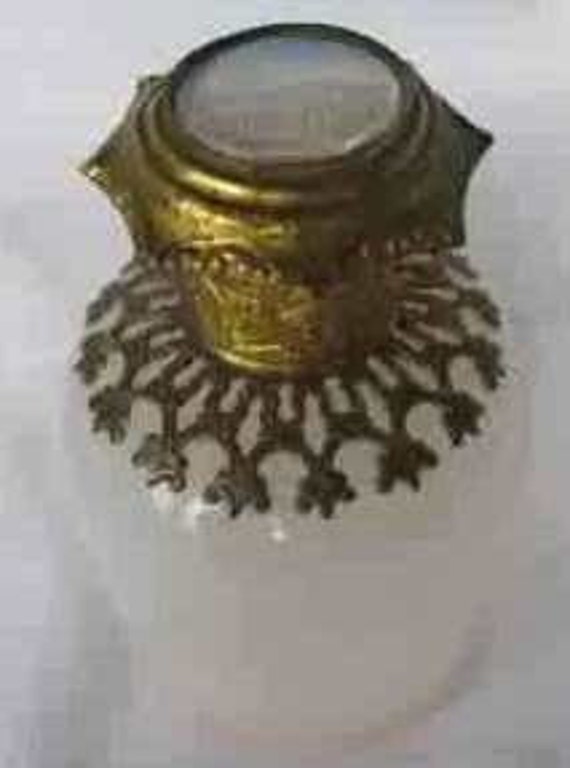 French Opaline Eglomise Scent Perfume Bottle