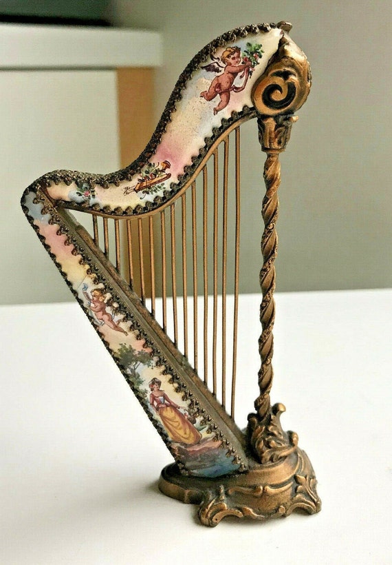Buy Viennese Enamel Miniature Harp Online in India Etsy