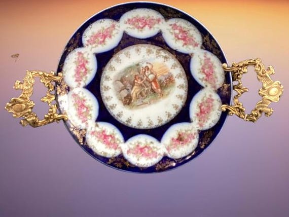 Tazza Fragonard Cobalt Plate Stand