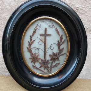 French Mourning Hair Sadow Box