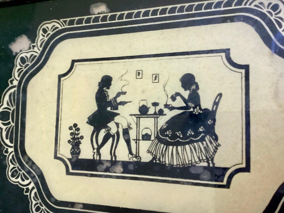 Antique Black Tabble Serving Tray