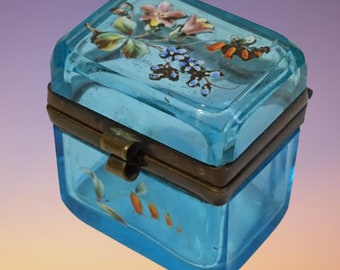 Moser Bohemian Glass Sugar Casket Box