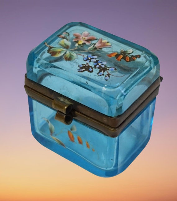 Moser Bohemian Glass Sugar Casket Box