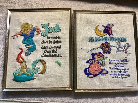 Mother Goose Needlework Wall Frames