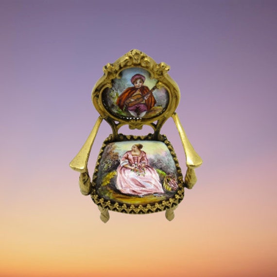 Viennese Enamel Miniature Chair