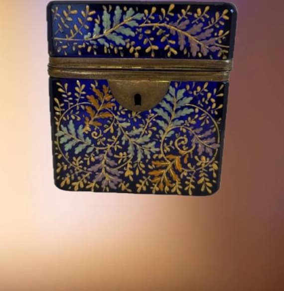 Moser Enamel Art Glass Sugar Casket