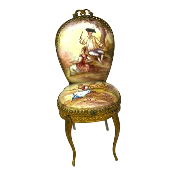 Viennese Austrian Enamel Miniature Chair