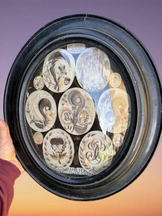 French Mourning Hair Frame Pasquier Artist - Nobility -