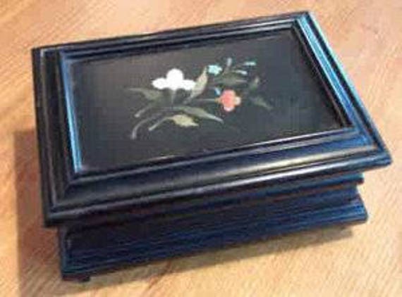 Italian Pietra Dura Stamp Box