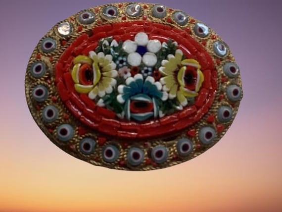 Micro Mosaic Micromosaic Brooch