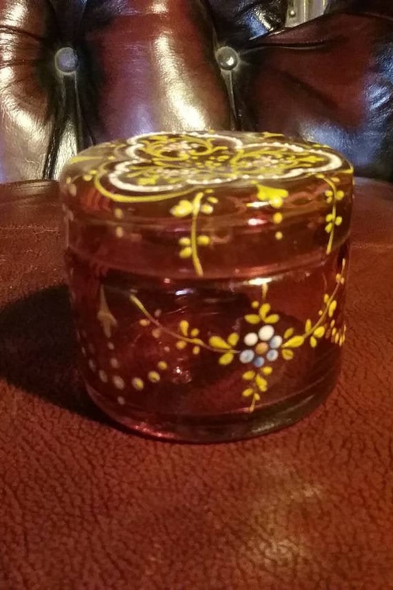 Moser Enamel Glass Casket Box