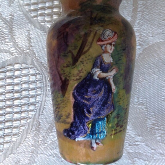 Antique French Limoges Enamel Cabinet Vase