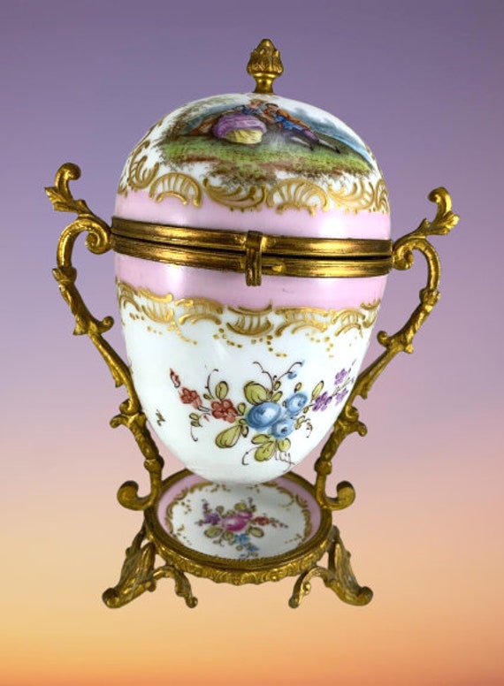 French Enamel Porcelain Casket Box