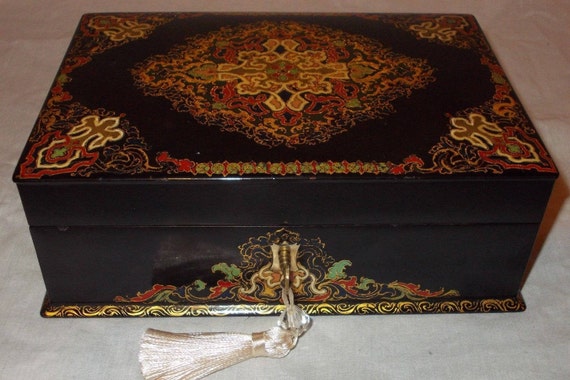 Antique FRENCH Sewing Box w Mother of Pearl