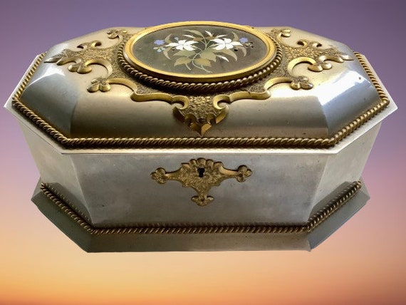 Pietra Dura Sewing Casket Box