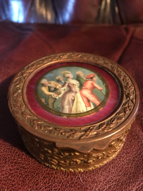 French Miniature Portrait Trinket Casket Box