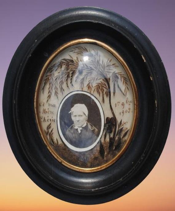 French Mourning Hair Frame