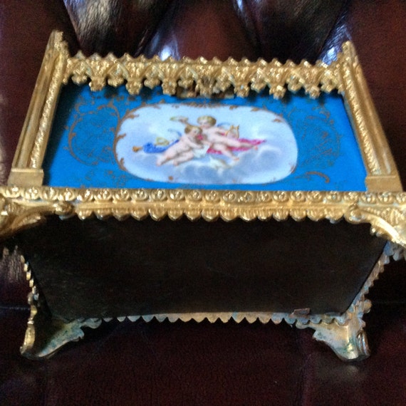 Large French Bronze Sevres Porcelain Enamel Caske… - image 4