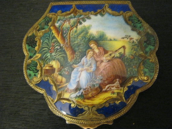 800 Italian Enamel Compact Box - image 1