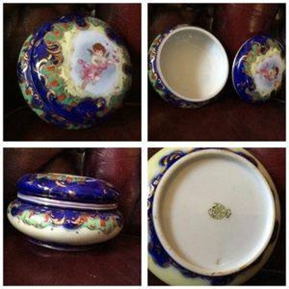 Porcelain Dresser Cherub Casket Box