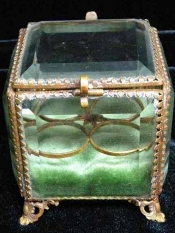 French Bronze perfume scent Bottle Casket Box Vitrine
