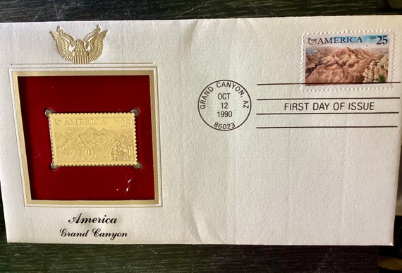 Commemoratiive Gold Stamp Replica , Frist day Issue Stamp Grand Canyon