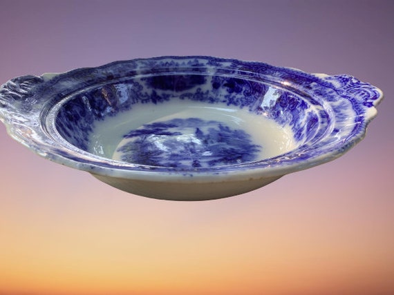 Flow Blue Middleport Potterry Serving Dish