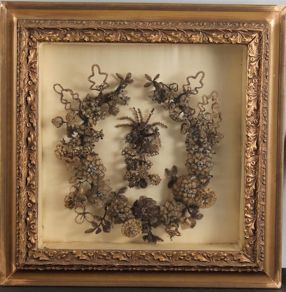 Antique Large Mourning Hair Frame