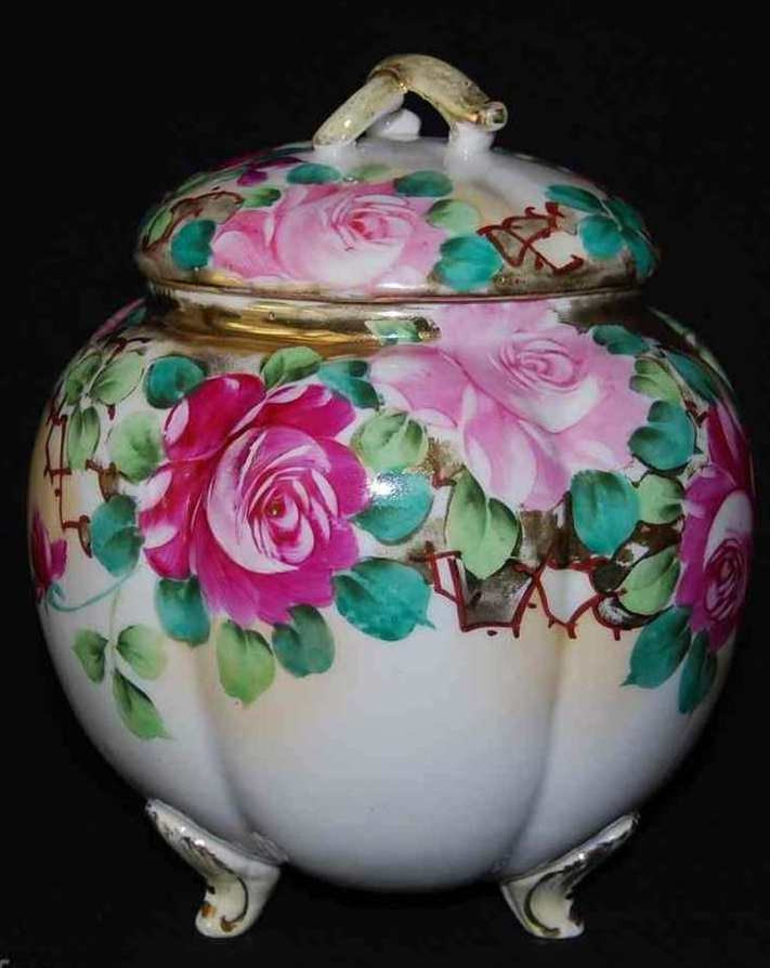 Nippon Porcelain Biscuit Cracker Jar Etsy