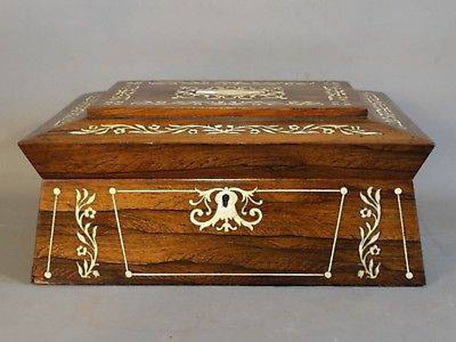 Antique Inlaid Sewing Casket Box Etsy 日本