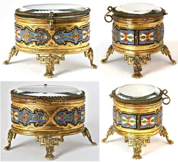 French Champleve Enamel Casket Box