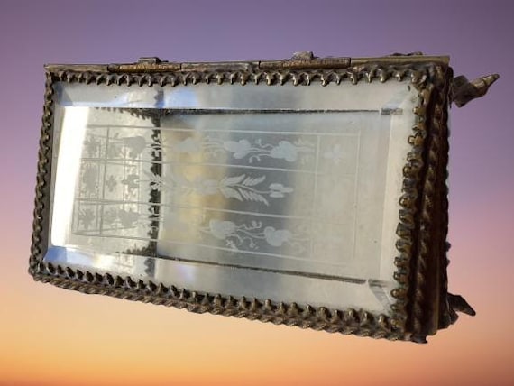 French Crystal Bronze Casket Box