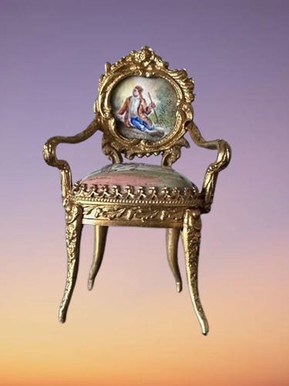 Viennese Austrian Enamel doll house Chairs