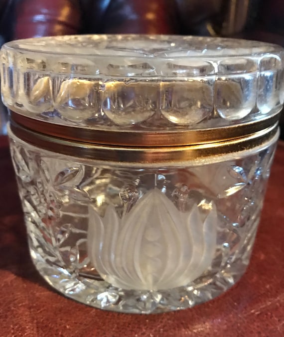 Art Glass Lotus Trinkets Box