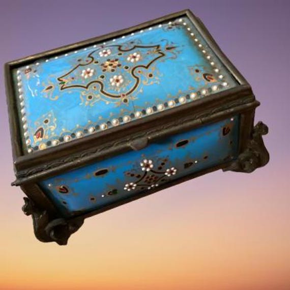 French Enamel “ Bresse” Bressan Jeweled Casket Box