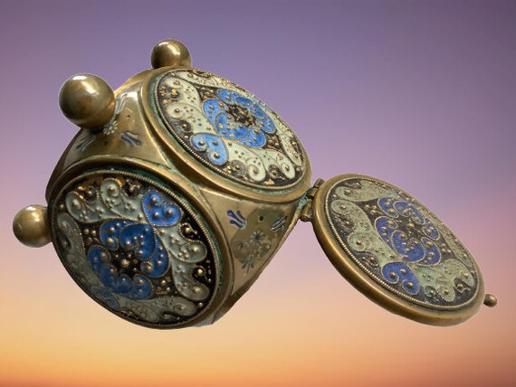 French Champleve Enamel Casket Box