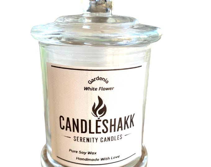 Handmade Pure Soy Wax Scented Candle , White Gardenia  Flower Fragrance