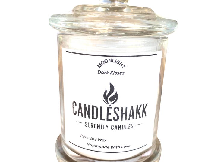 Handmade Pure Soy Wax Candle With   Dark Kisses Fragrant Essential Oil Scent Of Romance