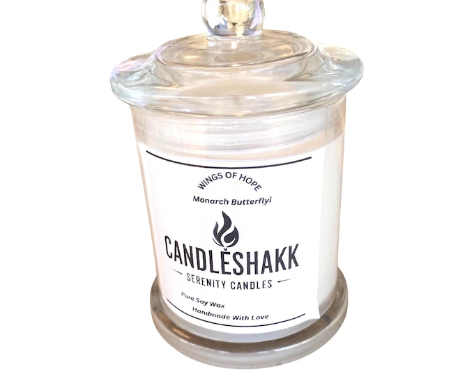 Wings Of Hope Handmade Pure Soy Wax Candle Inspired by Monarch Butterfly Fragrance