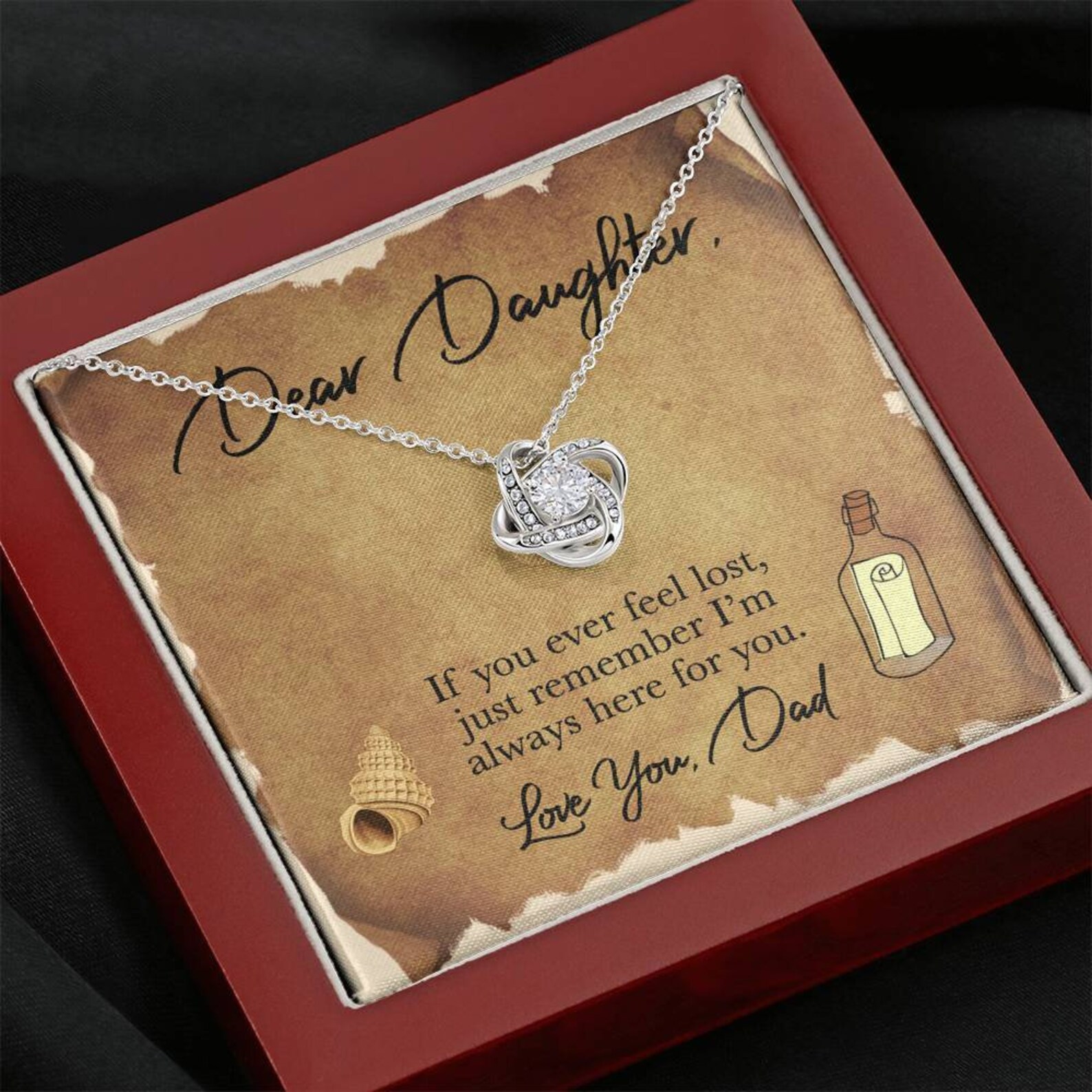 Father Daughter Gift the Love Knot Necklace Jewelry Gift for Etsy