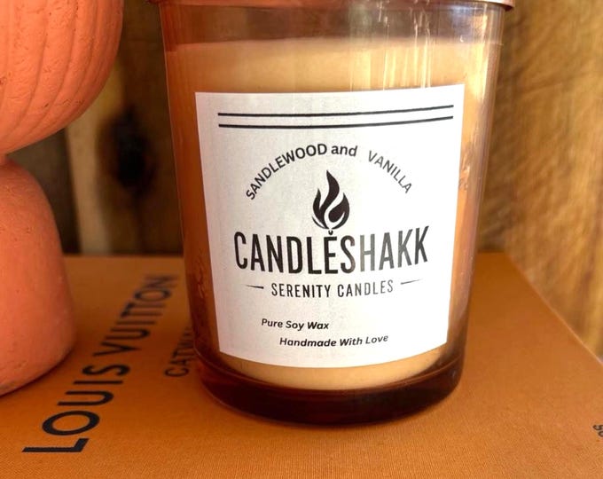 Handmade   Pure Soy Wax  Candle  With  Sandlewood  Vanilla Fragrance