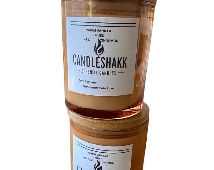 Handmade Pure Soy Wax Candle With Warn Vanilla Musk Fragrance