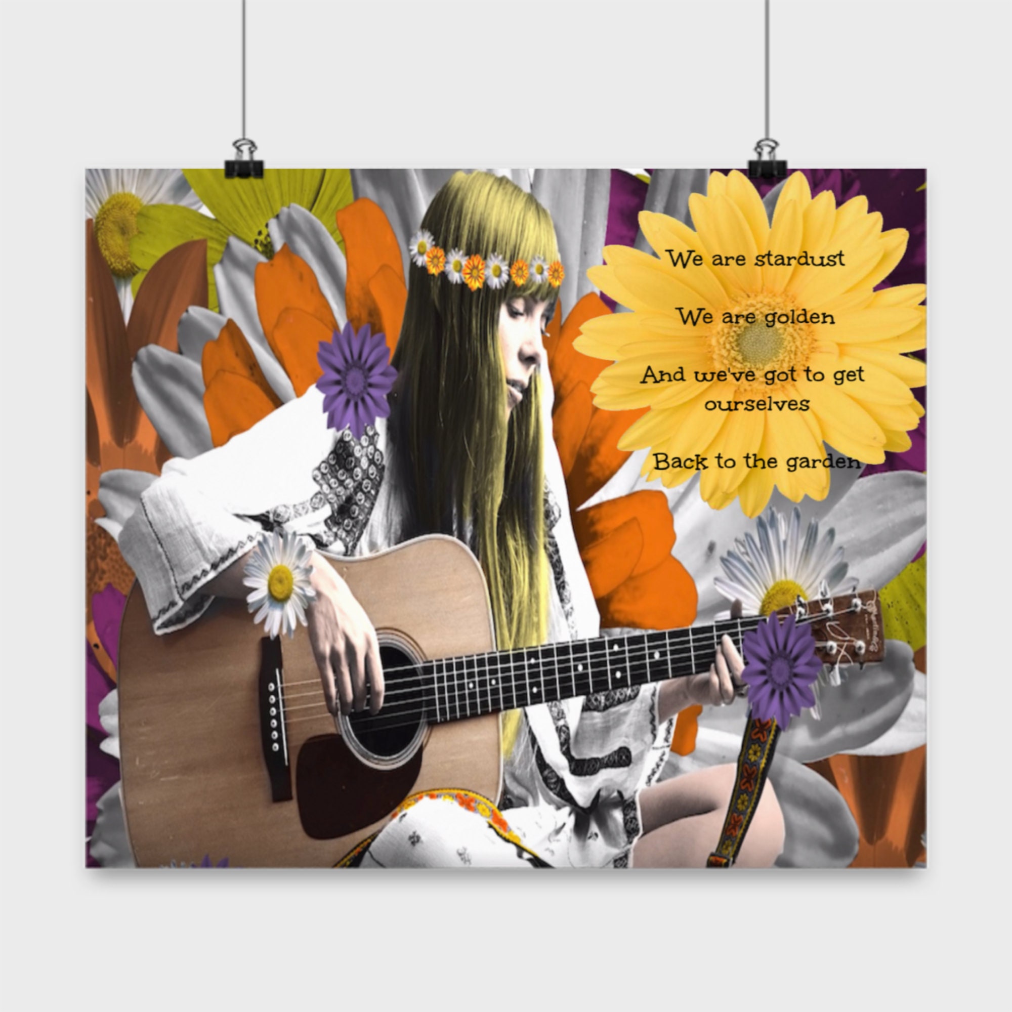 Joni Mitchell Woodstock Lyrics Poster Etsy