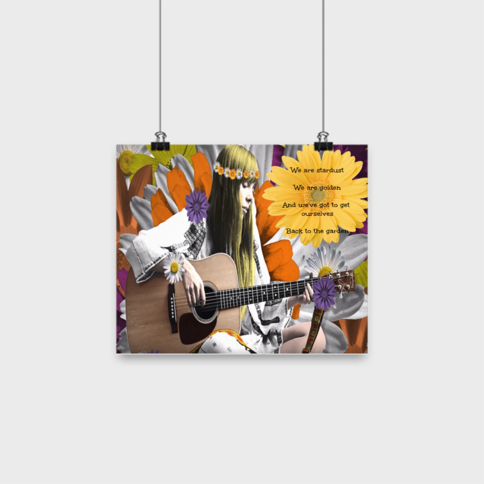 Joni Mitchell Woodstock Lyrics Poster Etsy